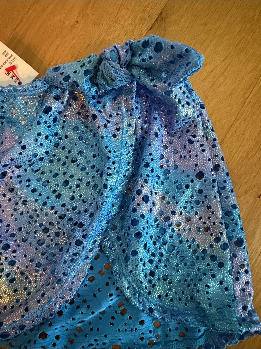 Cat & Jack Blue Iridescent Sequin Swim Coverup Skirt